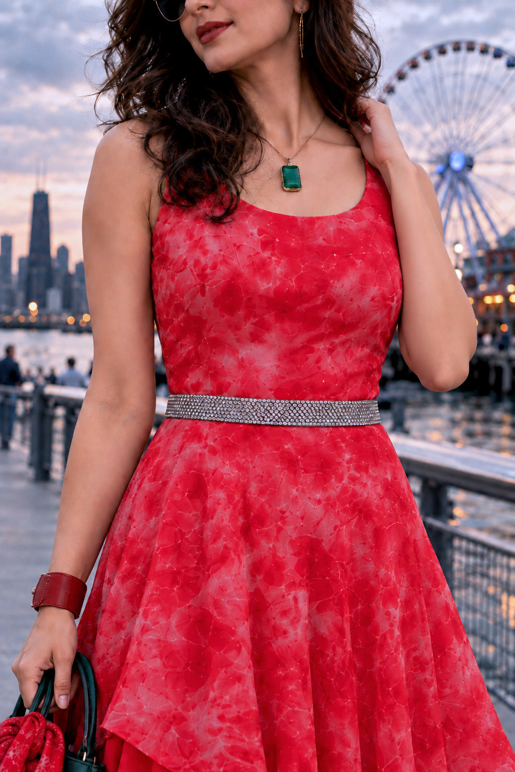 ESTHER COLORS OF CELEBRATION PURE CHINON DRESS