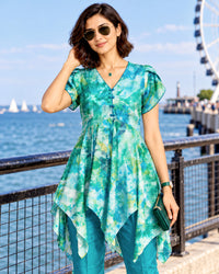 EVANIA COLORS OF CELEBRATION PURE SILK TUNIC SET
