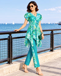 EVANIA COLORS OF CELEBRATION PURE SILK TUNIC SET