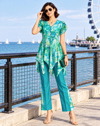 EVANIA COLORS OF CELEBRATION PURE SILK TUNIC SET