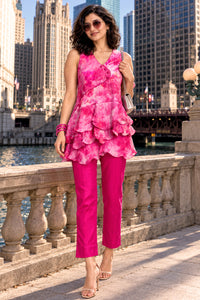 EVELINA COLORS OF CELEBRATION PURE SILK TUNIC SET