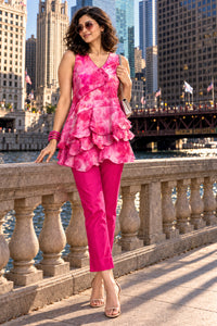 EVELINA COLORS OF CELEBRATION PURE SILK TUNIC SET