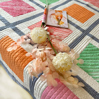 NOREEN HELLO NEW YORK PATCHWORK QUILTED BEDCOVER SET