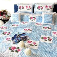 NICOLE HELLO NEW YORK PATCHWORK QUILTED BEDCOVER SET