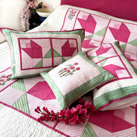 NANCY HELLO NEW YORK PATCHWORK QUILTED BEDCOVER SET