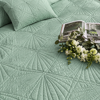 HILLARY MEDITERRANEAN SERENITY SOFT EUCALYPTUS QUILTED 6 PIECE BEDCOVER SET
