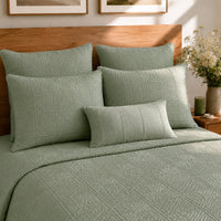 HELGA MEDITERRANEAN SERENITY SILVERY SAGE QUILTED 6 PIECE BEDCOVER SET