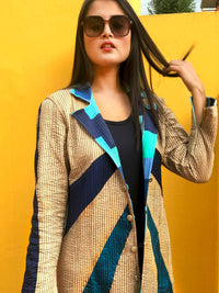 JANICE ROMANTIC RHAPSODY COTTON PATCHWORK  QUILTED REVERSIBLE JACKET