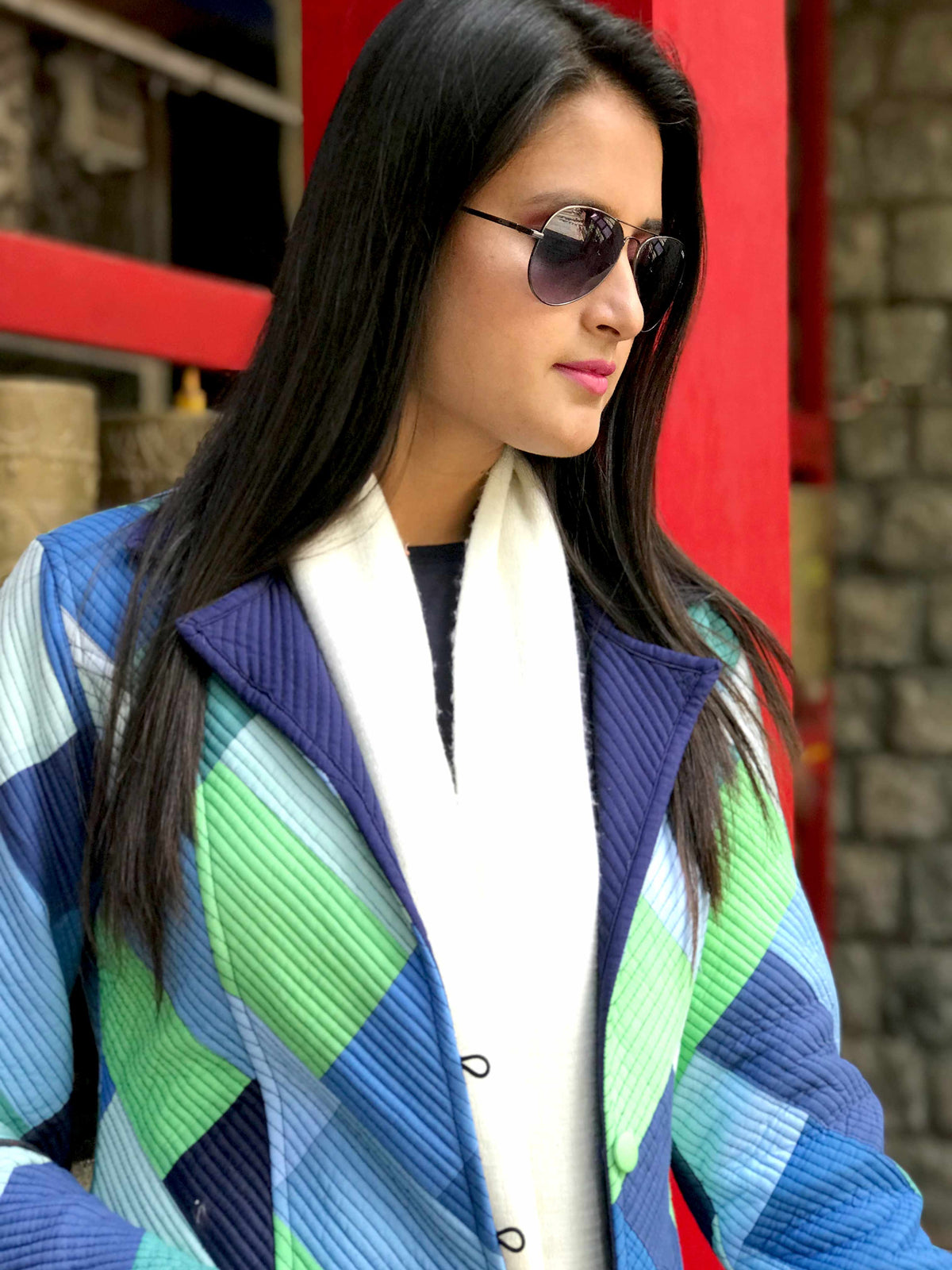 JULIANNA ROMANTIC RHAPSODY COTTON PATCHWORK  QUILTED REVERSIBLE JACKET