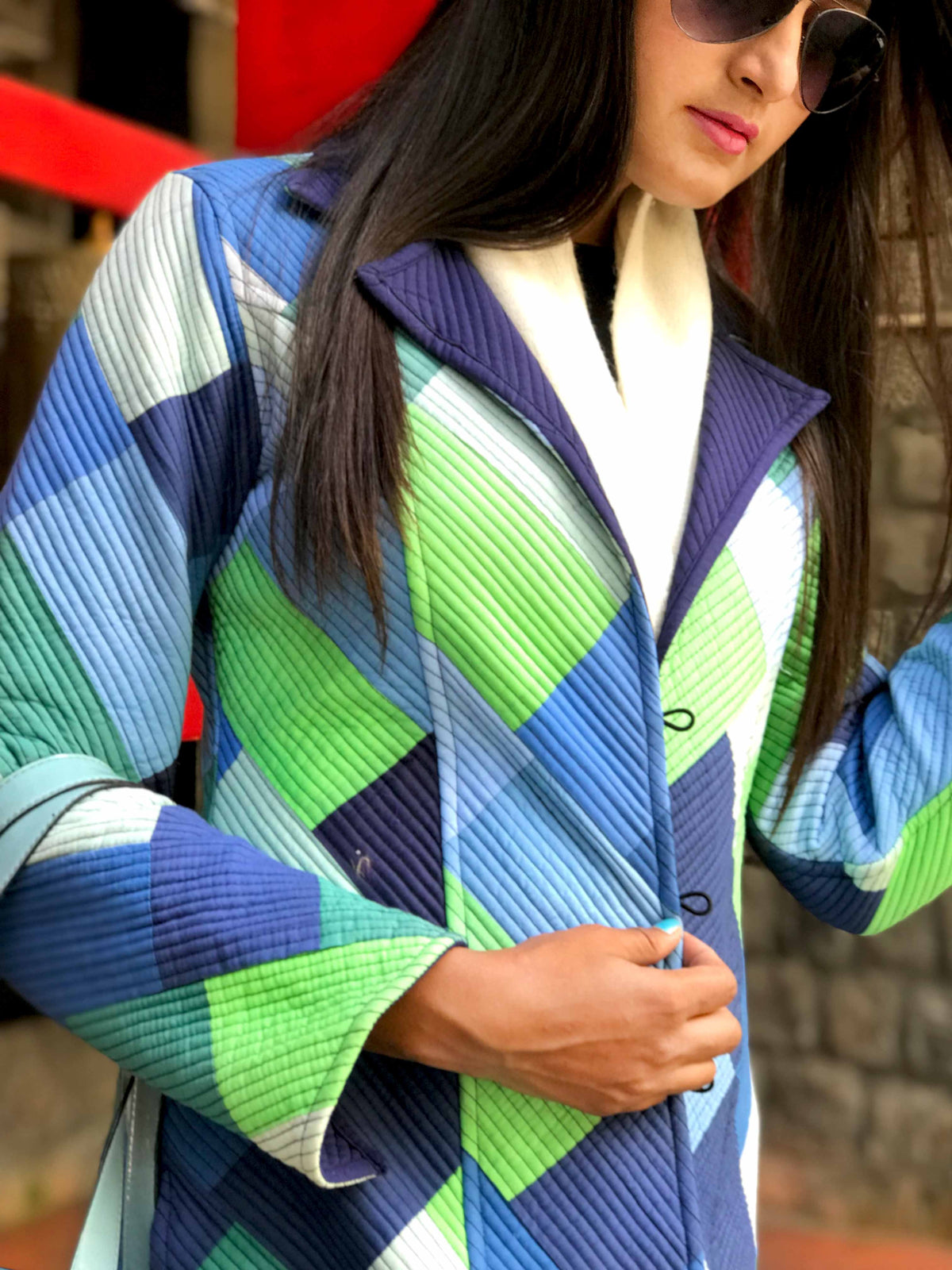 JULIANNA ROMANTIC RHAPSODY COTTON PATCHWORK  QUILTED REVERSIBLE JACKET