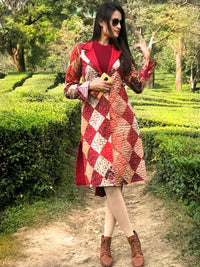 JOYCE ROMANTIC RHAPSODY PATOLA SILK PATCHWORK  REVERSIBLE KANTHA JACKET