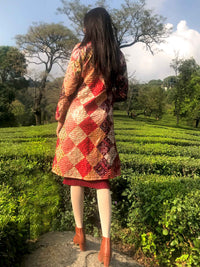 JOYCE ROMANTIC RHAPSODY PATOLA SILK PATCHWORK  REVERSIBLE KANTHA JACKET