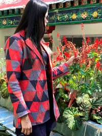 JESSICA ROMANTIC RHAPSODY COTTON PATCHWORK  QUILTED REVERSIBLE JACKET