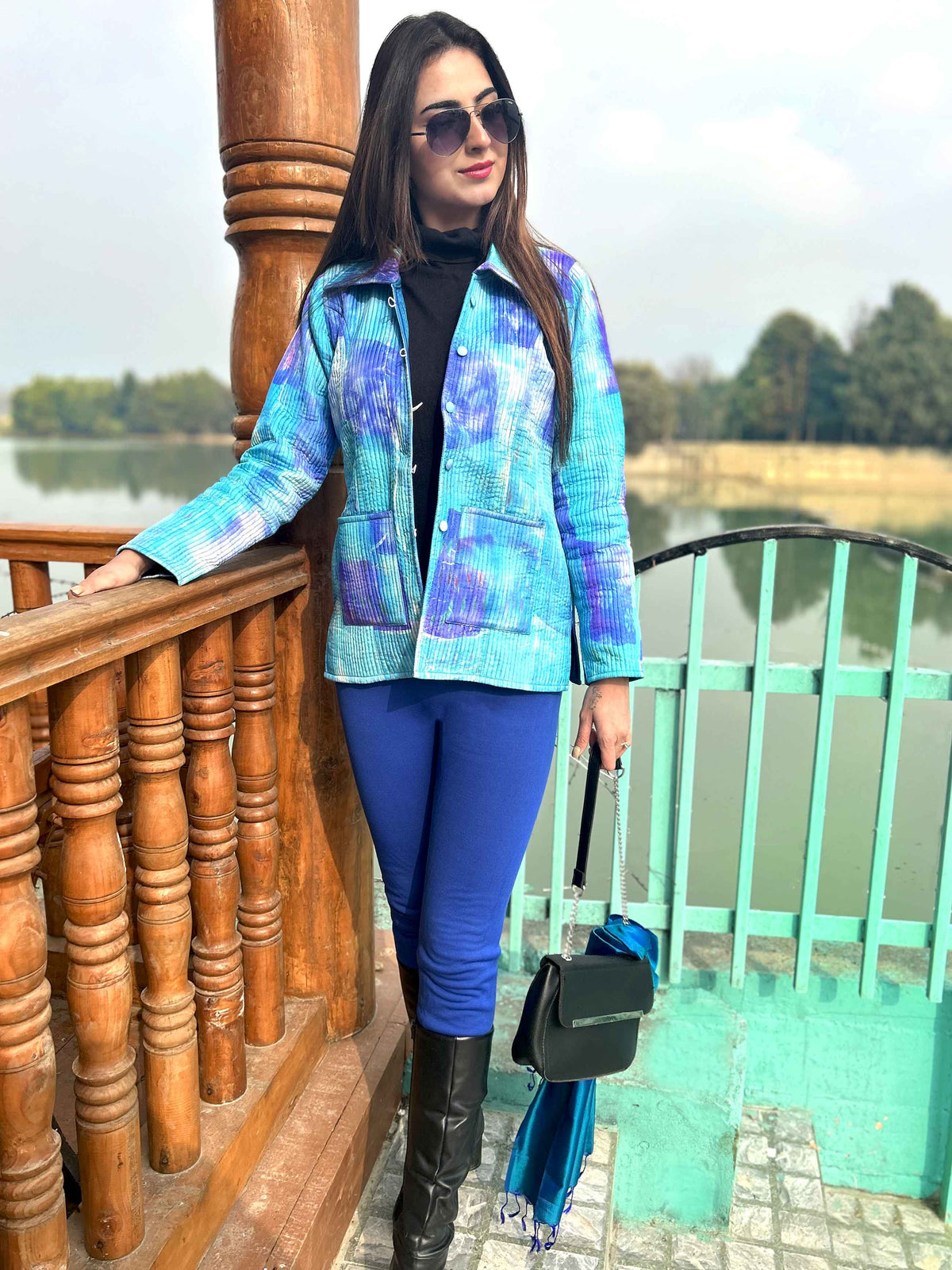 RUTH ROMANTIC RHAPSODY PURE SILK QUILTED REVERSIBLE JACKET