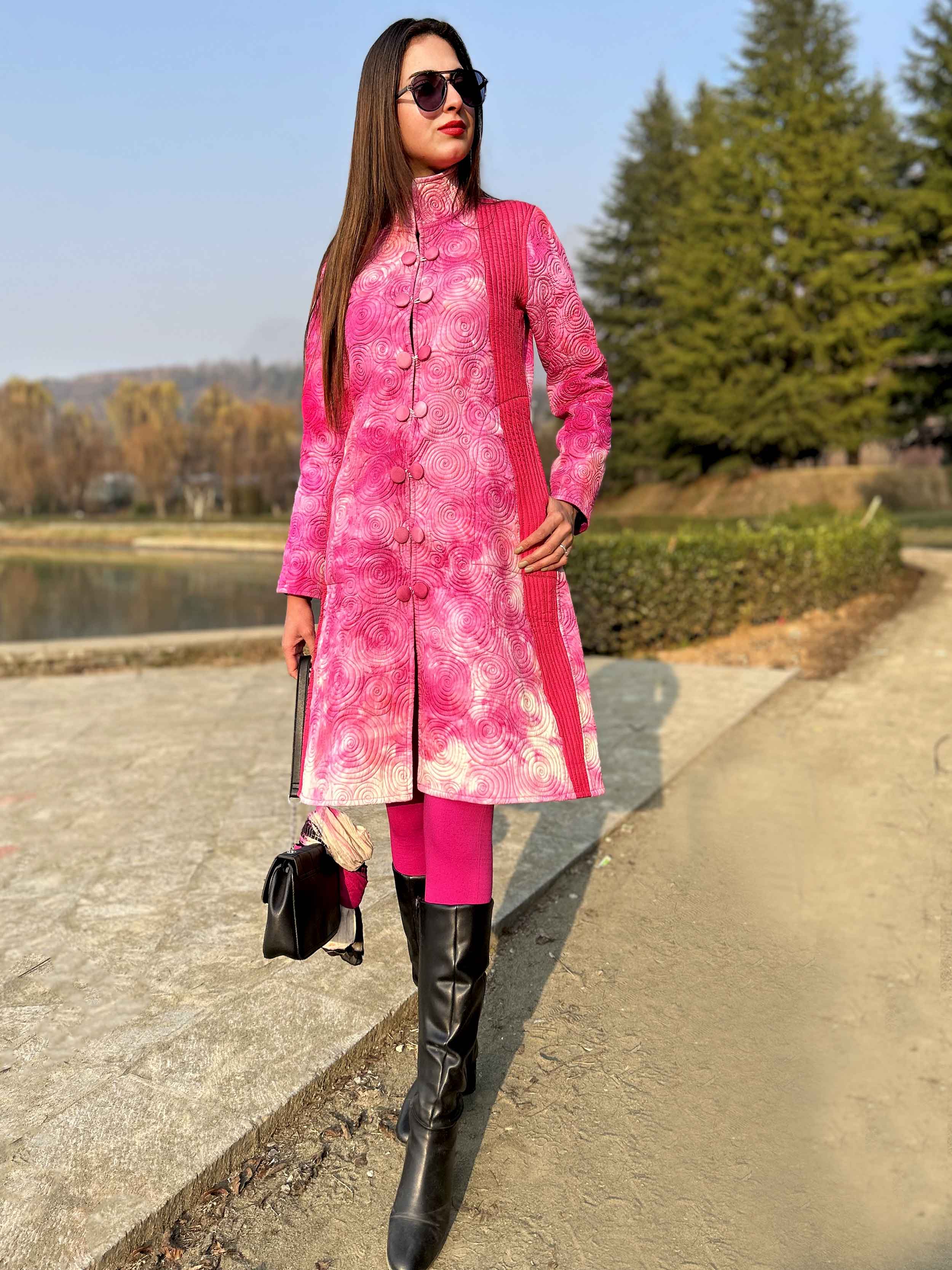 Rachel Romantic Rhapsody Pure Silk Quilted Reversible Jacket