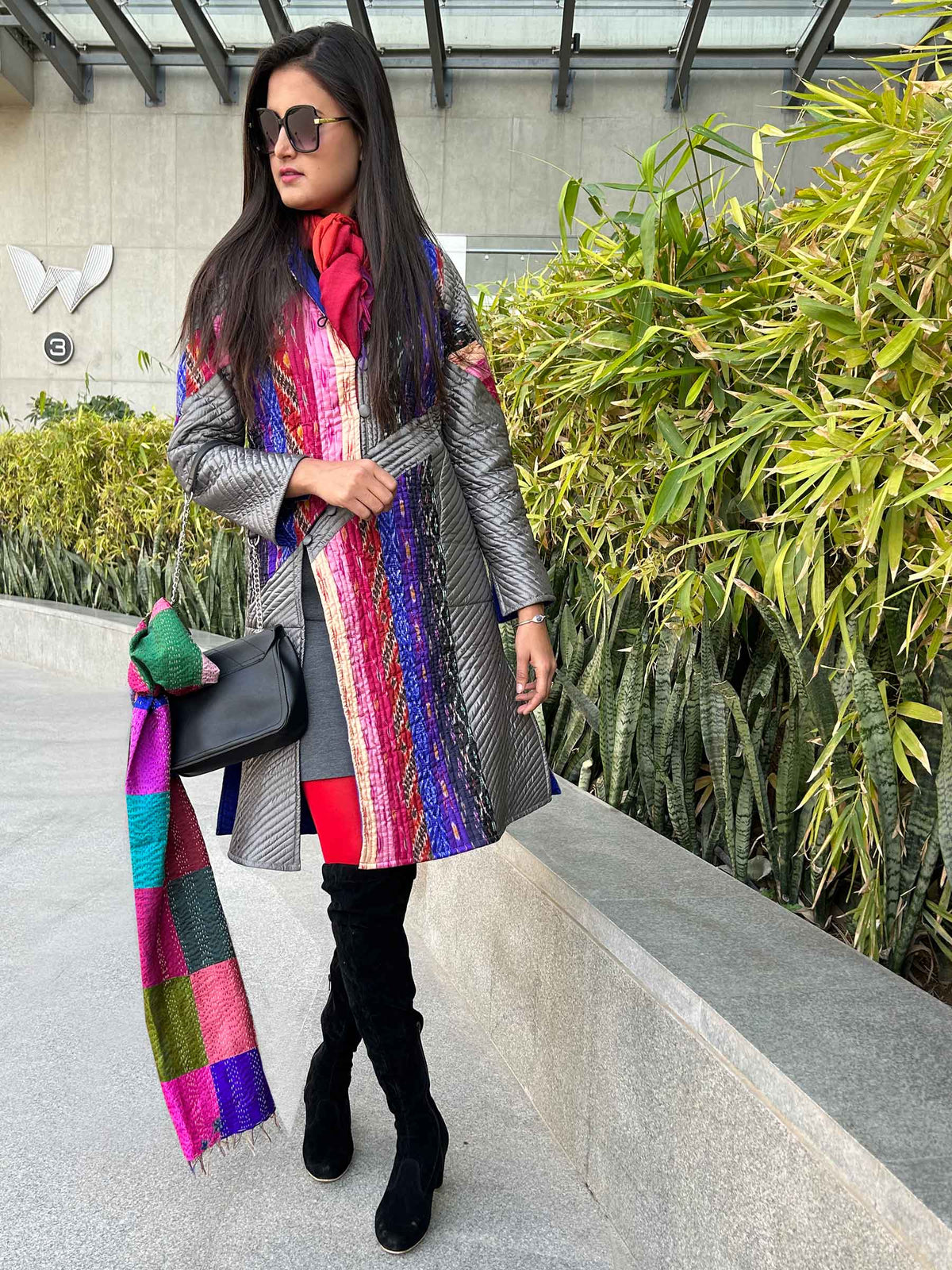 LILLITH ROMANTIC RHAPSODY PATOLA SILK PATCHWORK QUILTED REVERSIBLE JACKET