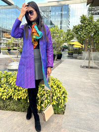 LEONIE ROMANTIC RHAPSODY PAPER SILK PATCHWORK QUILTED REVERSIBLE JACKET
