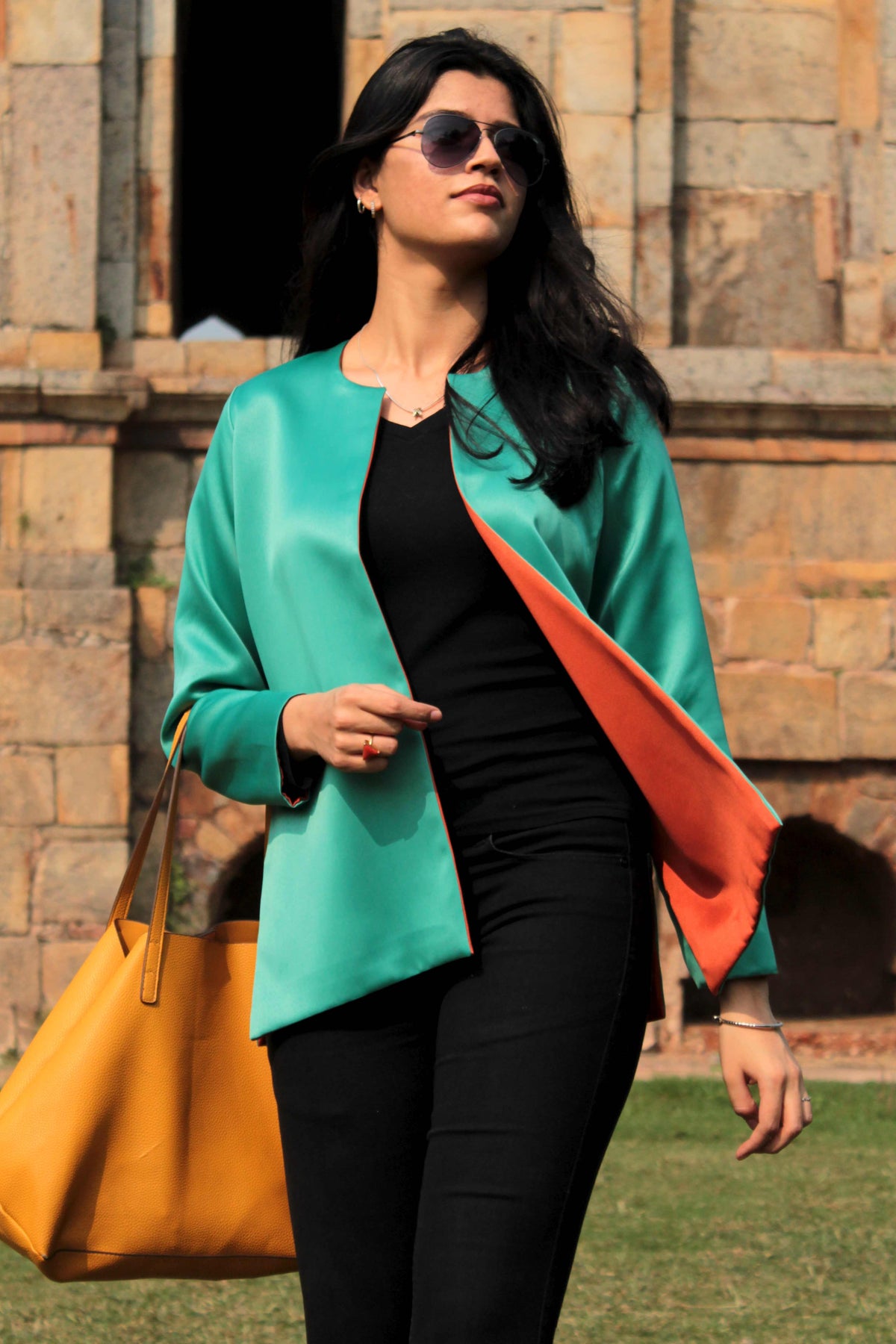 HEIDI SATIN SILK  REVERSIBLE BOLERO JACKET