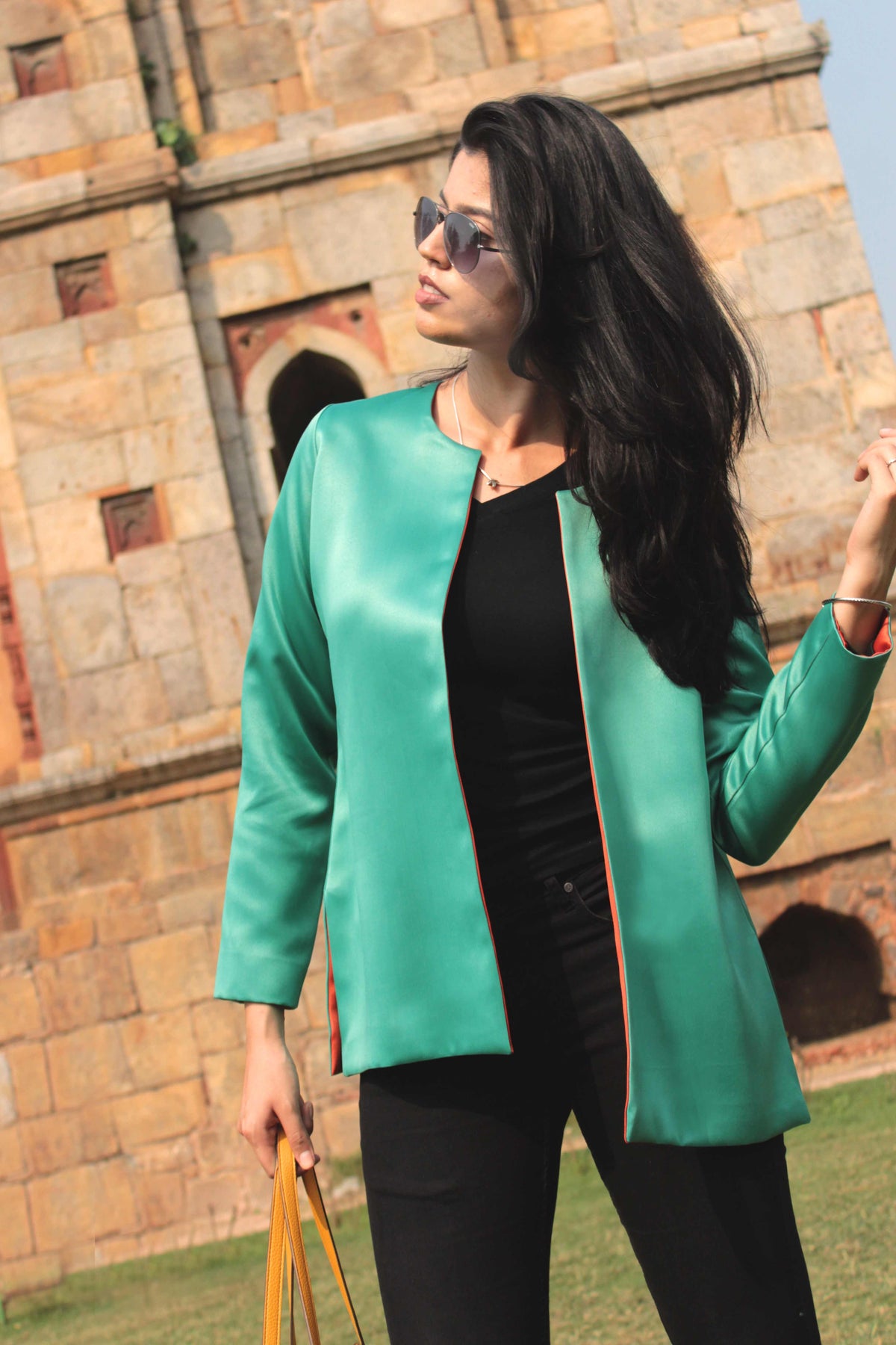 HEIDI SATIN SILK  REVERSIBLE BOLERO JACKET