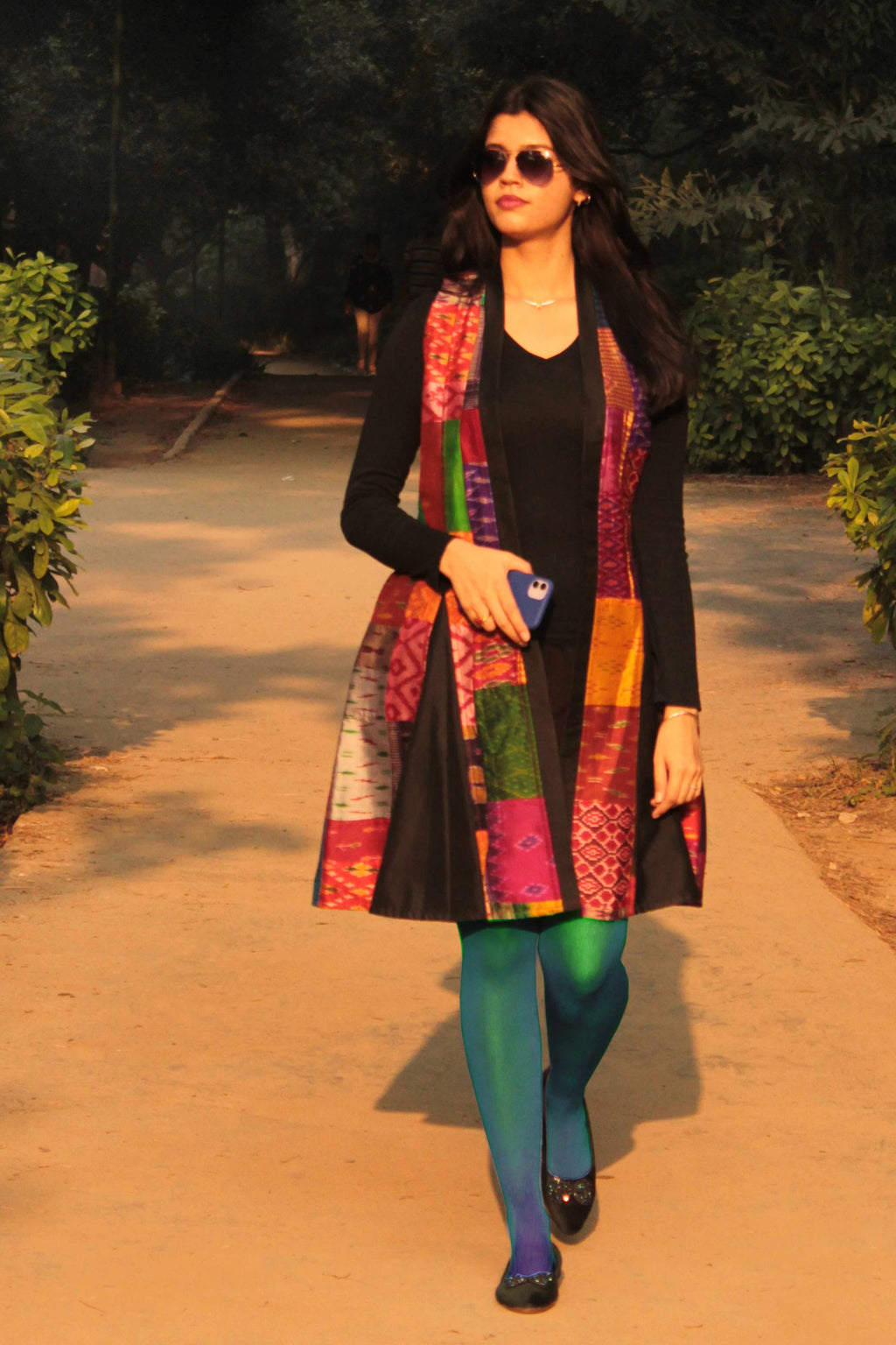 Hasiana Patola Silk Patchwork Long Reversible Overlay – Karmadori ...