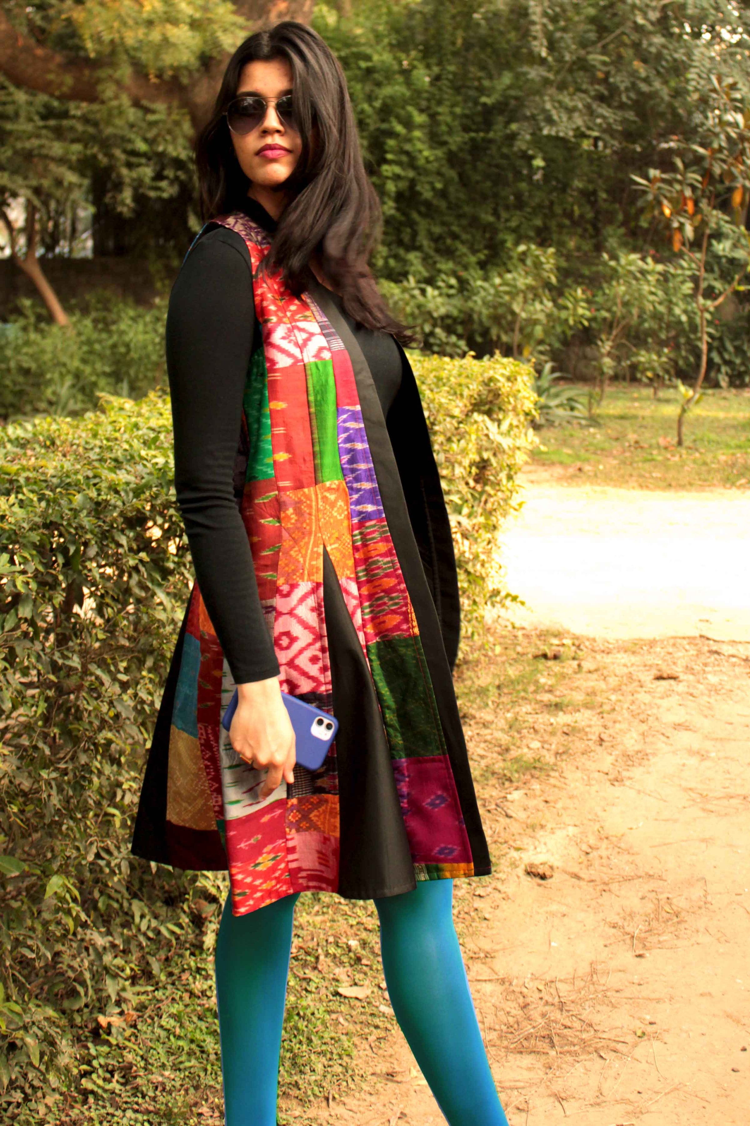 Hasiana Patola Silk Patchwork Long Reversible Overlay – Karmadori ...