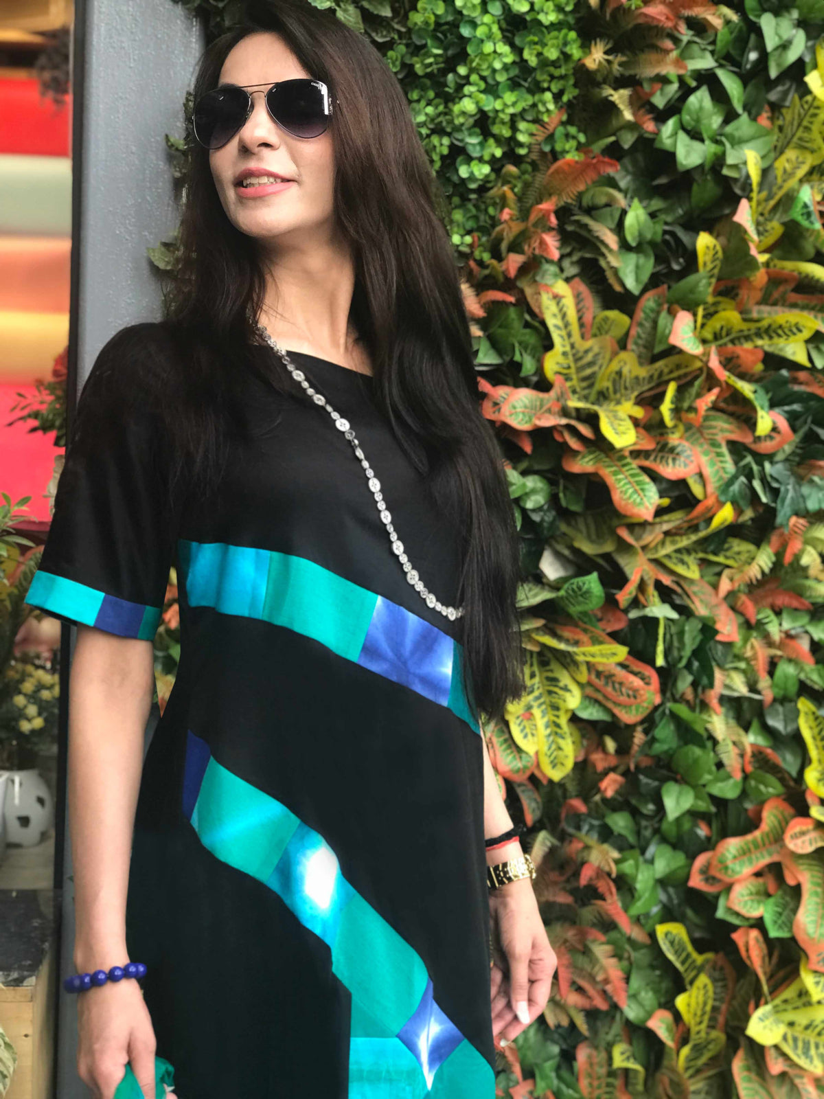RIVKA MANHATTAN WALK HANDWOVEN COTTON PATCHWORK KURTI