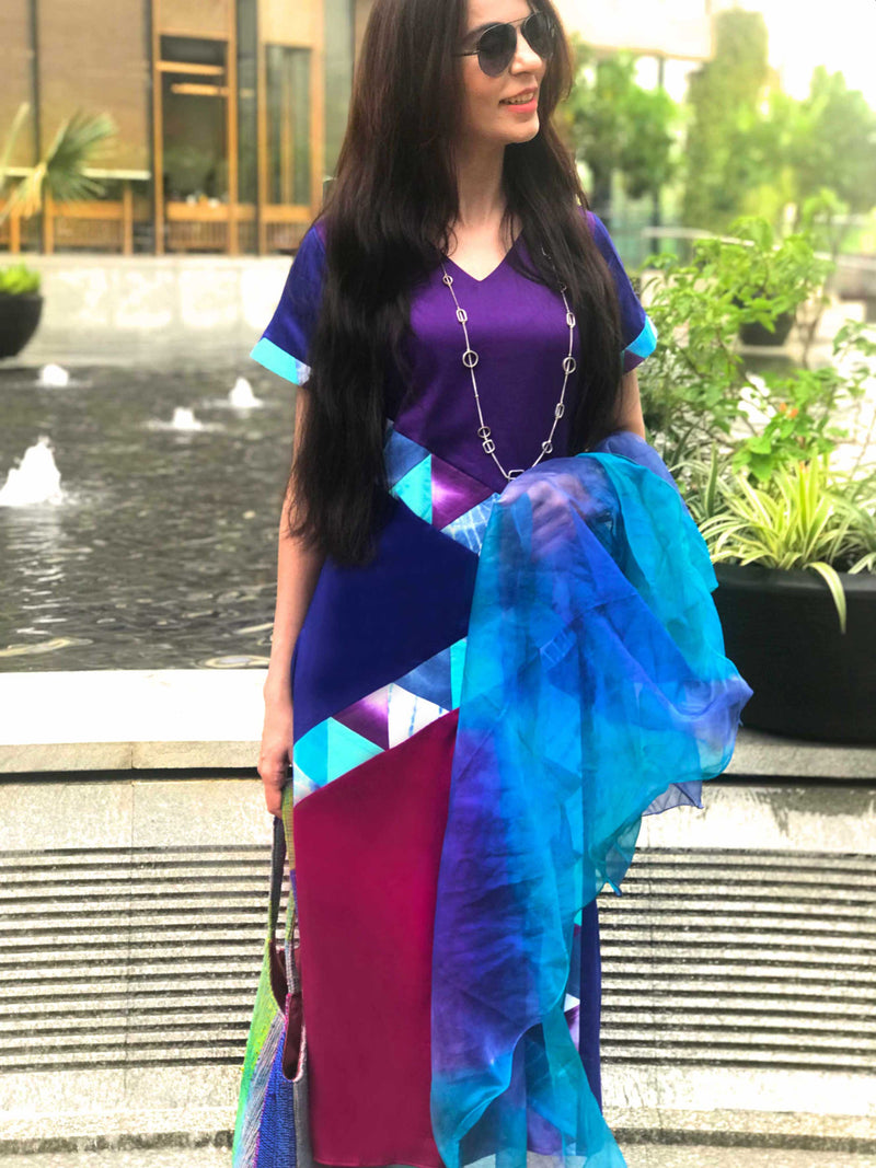 RAMONA MANHATTAN WALK HANDWOVEN COTTON PATCHWORK KURTI