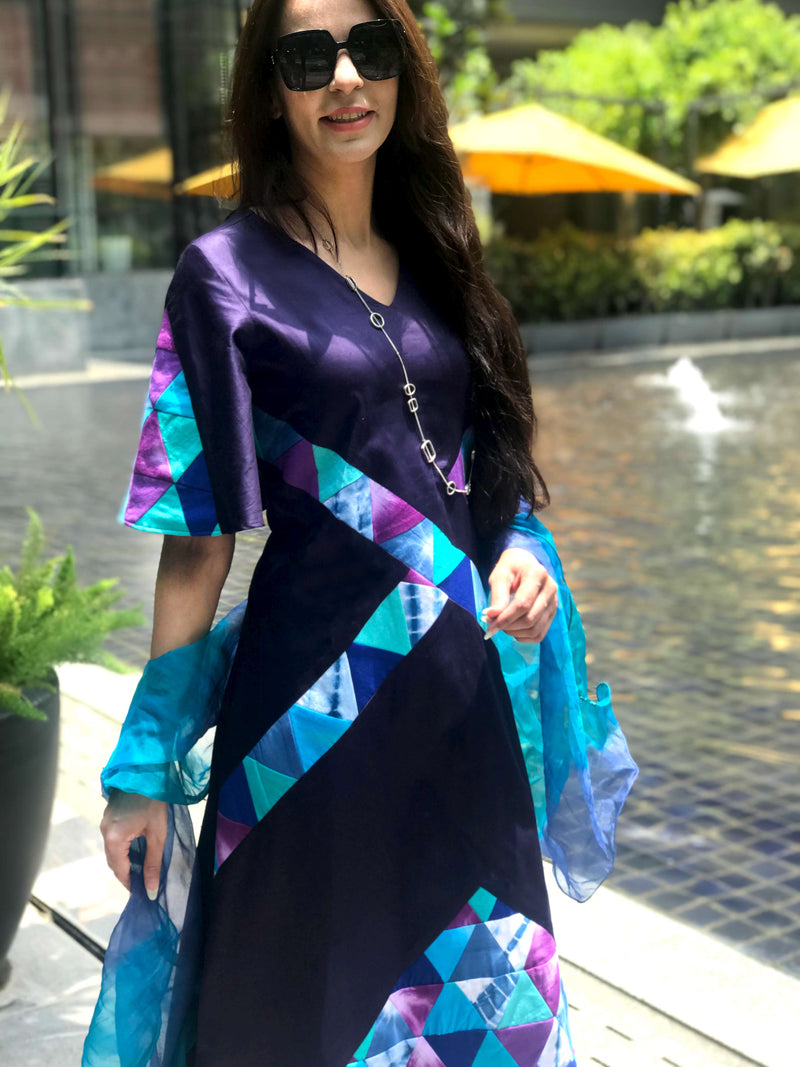 ROXIE MANHATTAN WALK HANDWOVEN COTTON PATCHWORK KURTI
