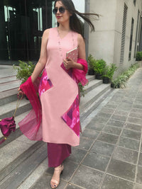ROSE MANHATTAN WALK HANDWOVEN COTTON PATCHWORK KURTI