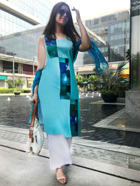 RHEA MANHATTAN WALK HANDWOVEN COTTON PATCHWORK KURTI