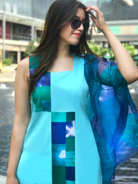 RHEA MANHATTAN WALK HANDWOVEN COTTON PATCHWORK KURTI