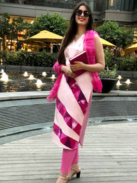 REESE MANHATTAN WALK HANDWOVEN COTTON PATCHWORK KURTI