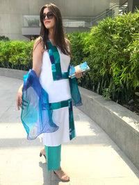 REAGAN MANHATTAN WALK HANDWOVEN COTTON PATCHWORK KURTI
