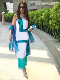 REAGAN MANHATTAN WALK HANDWOVEN COTTON PATCHWORK KURTI