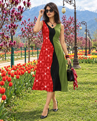 KACEY COLORS OF CELEBRATION HAND WOVEN COTTON PATCHWORK DRESS
