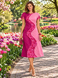 KAMRYN COLORS OF CELEBRATION HAND WOVEN COTTON PATCHWORK DRESS