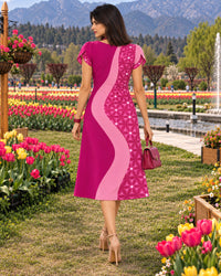KAMRYN COLORS OF CELEBRATION HAND WOVEN COTTON PATCHWORK DRESS