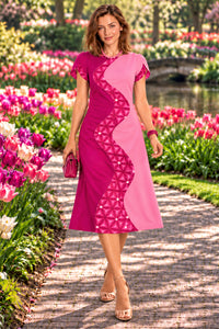 KAMRYN COLORS OF CELEBRATION HAND WOVEN COTTON PATCHWORK DRESS