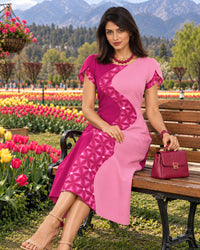 KAMRYN COLORS OF CELEBRATION HAND WOVEN COTTON PATCHWORK DRESS