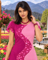 KAMRYN COLORS OF CELEBRATION HAND WOVEN COTTON PATCHWORK DRESS
