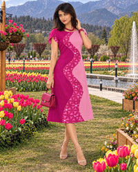KAMRYN COLORS OF CELEBRATION HAND WOVEN COTTON PATCHWORK DRESS