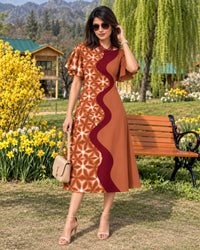 KARLIN COLORS OF CELEBRATION HAND WOVEN COTTON PATCHWORK DRESS