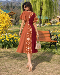 KARLIN COLORS OF CELEBRATION HAND WOVEN COTTON PATCHWORK DRESS
