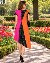 KATJA COLORS OF CELEBRATION HAND WOVEN COTTON PATCHWORK DRESS