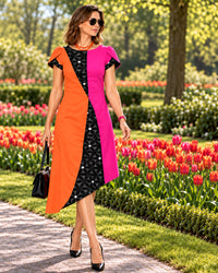 KATJA COLORS OF CELEBRATION HAND WOVEN COTTON PATCHWORK DRESS