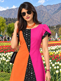 KATJA COLORS OF CELEBRATION HAND WOVEN COTTON PATCHWORK DRESS