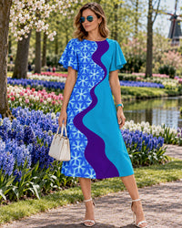 KELLYANNE COLORS OF CELEBRATION HAND WOVEN COTTON PATCHWORK DRESS