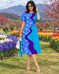 KELLYANNE COLORS OF CELEBRATION HAND WOVEN COTTON PATCHWORK DRESS