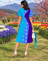 KELLYANNE COLORS OF CELEBRATION HAND WOVEN COTTON PATCHWORK DRESS