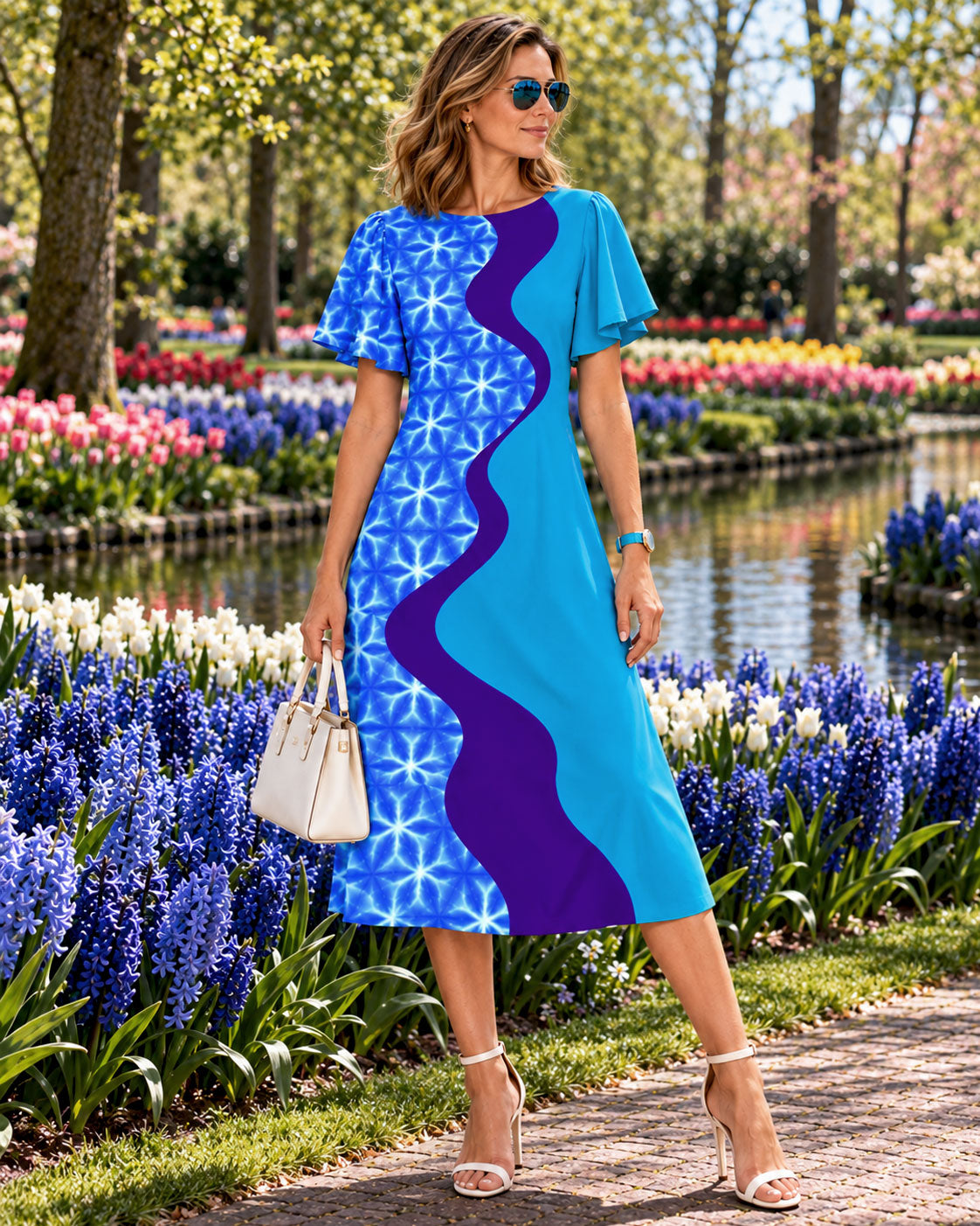 KELLYANNE COLORS OF CELEBRATION HAND WOVEN COTTON PATCHWORK DRESS
